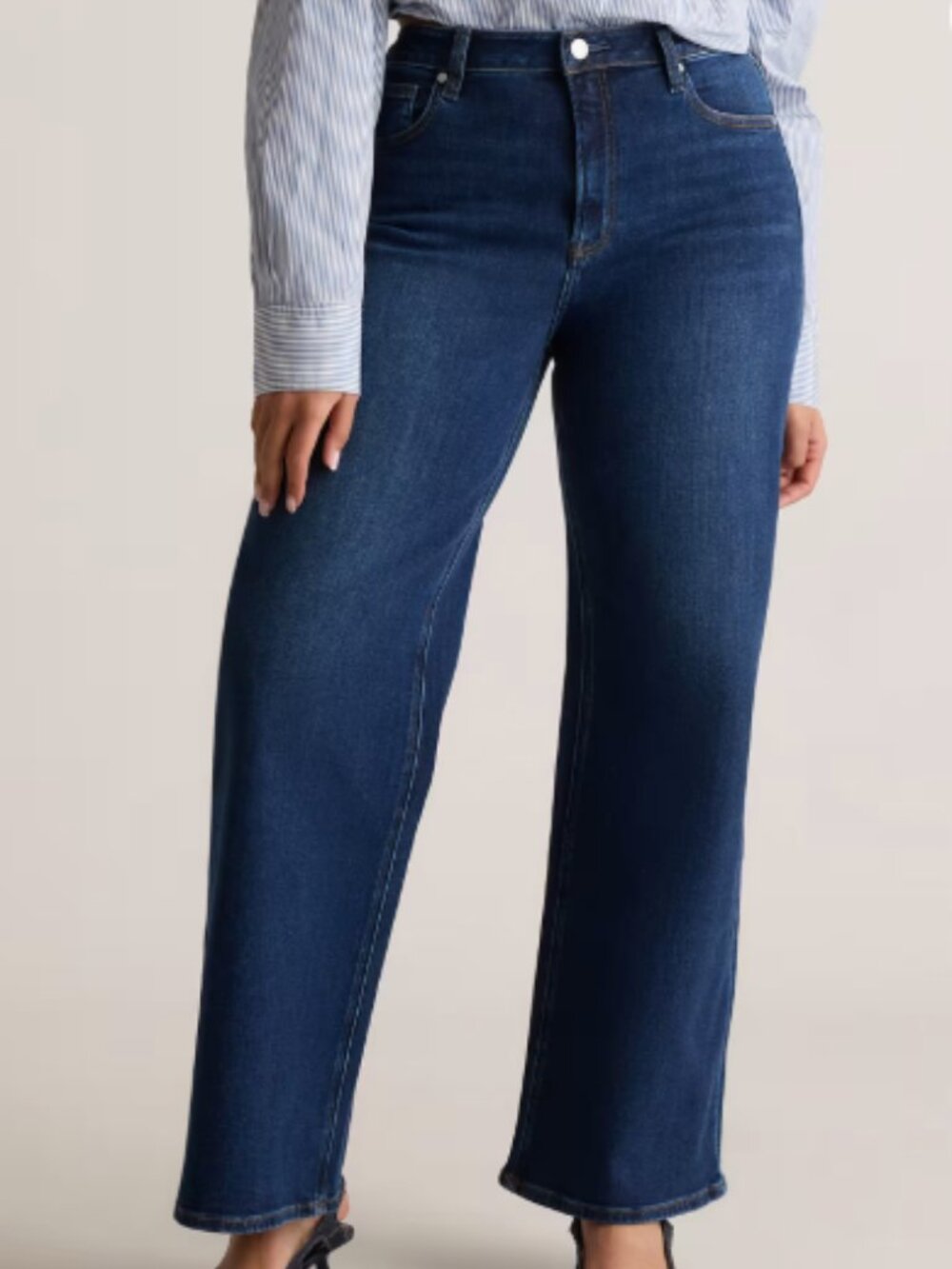 Quince Bella Stretch Wide Leg Jeans Midnight Blue - Size 30 / 34"